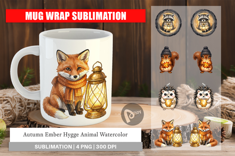 Autumn Ember Hygge Animal Mug Wrap