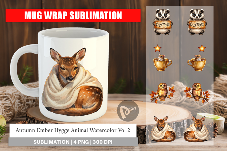 Autumn Ember Hygge Animal Mug Wrap