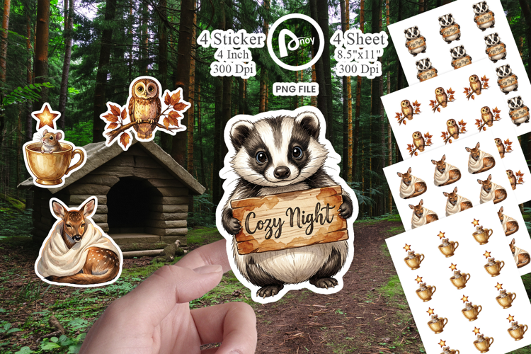 Autumn Ember Hygge Animal Sticker