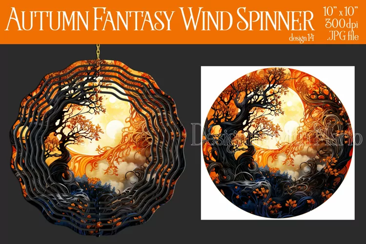 Autumn Wind Spinner, Sublimation Autumn Fantasy Wind Spinner
