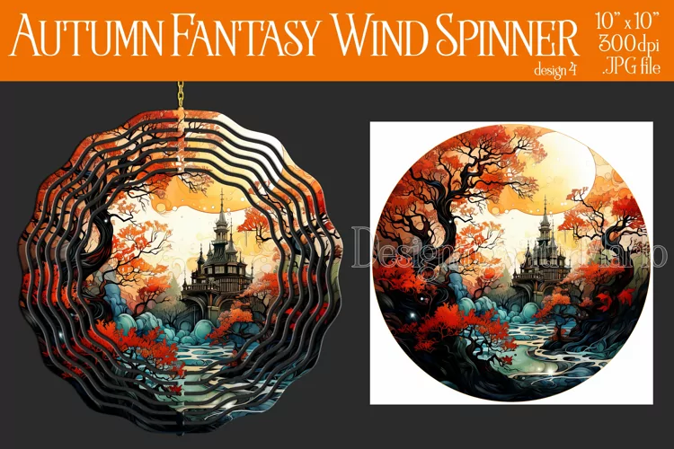 Autumn Wind Spinner, Sublimation Autumn Fantasy Wind Spinner