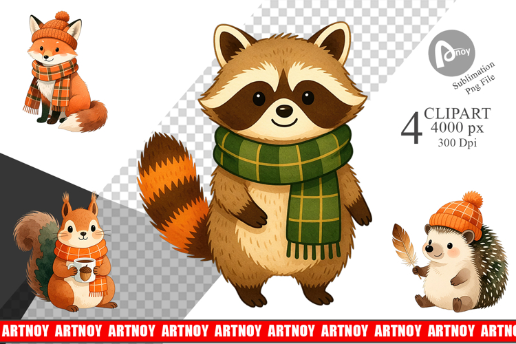 Autumn Forest Animals Clipart