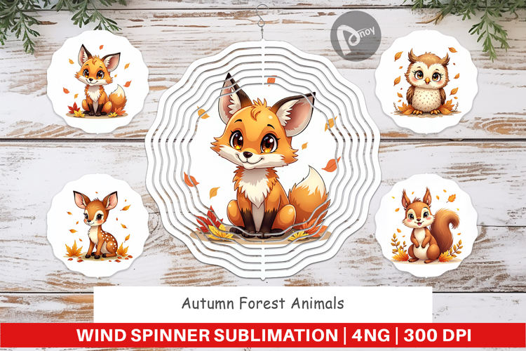 Autumn Forest Animals Wind Spinner
