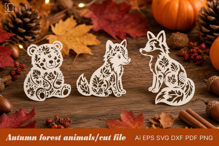 Autumn Forest Animals / Cutting File example image 1
