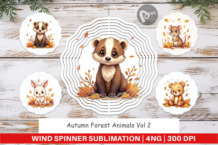 Autumn Forest Animals Wind Spinner example image 1