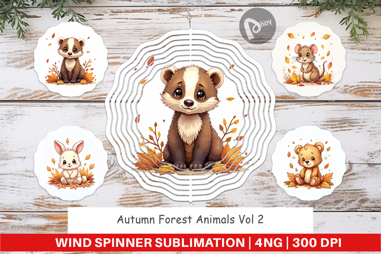Autumn Forest Animals Wind Spinner