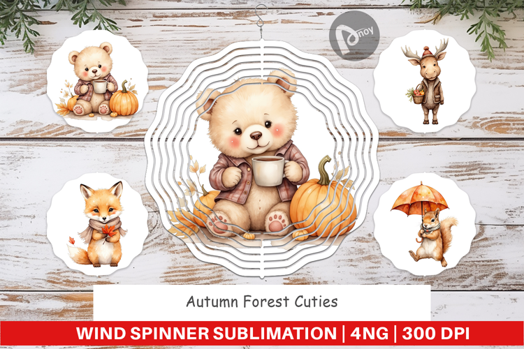 Wind Spinner Autumn Forest Cuties