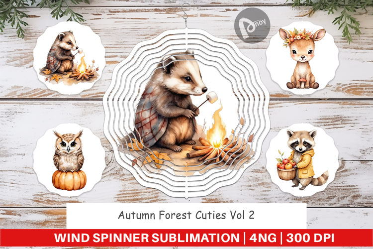 Wind Spinner Autumn Forest Cuties