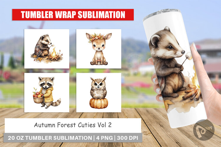 Tumbler Autumn Forest Cuties example image 1