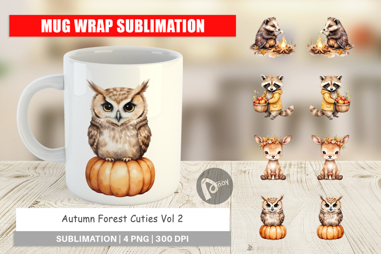 Mug Wrap Autumn Forest Cuties