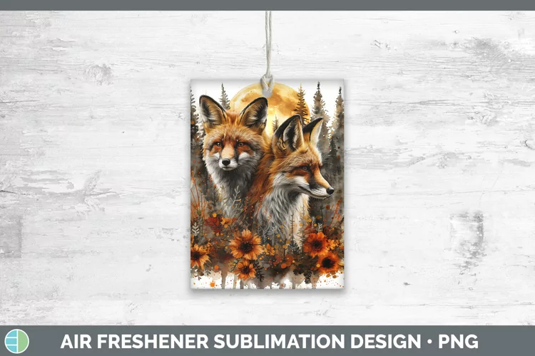 Autumn Fox Air Freshener Sublimation Car Freshener Designs