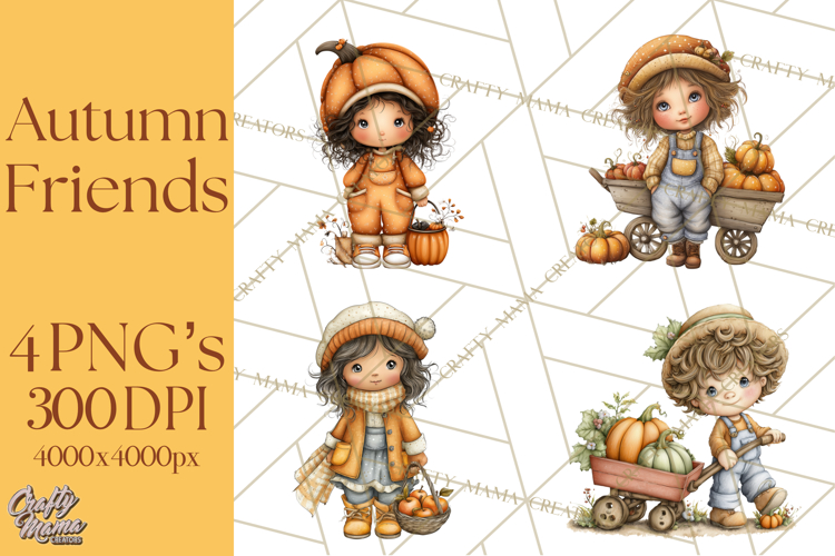 Pumpkin Patch Pals Clipart, Fall Farm Clip Art, PNG