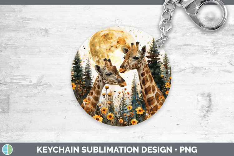 Autumn Giraffe Keychain Sublimation Keyring Designs