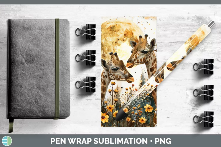 Autumn Giraffe Pen Wrap Sublimation Epoxy Pen Designs