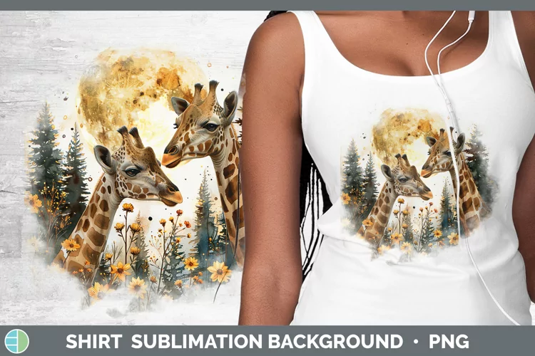 Autumn Giraffe Shirt Sublimation Sublimation Background Desi