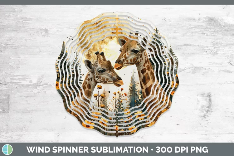 Autumn Giraffe Wind Spinner Sublimation Spinner Designs