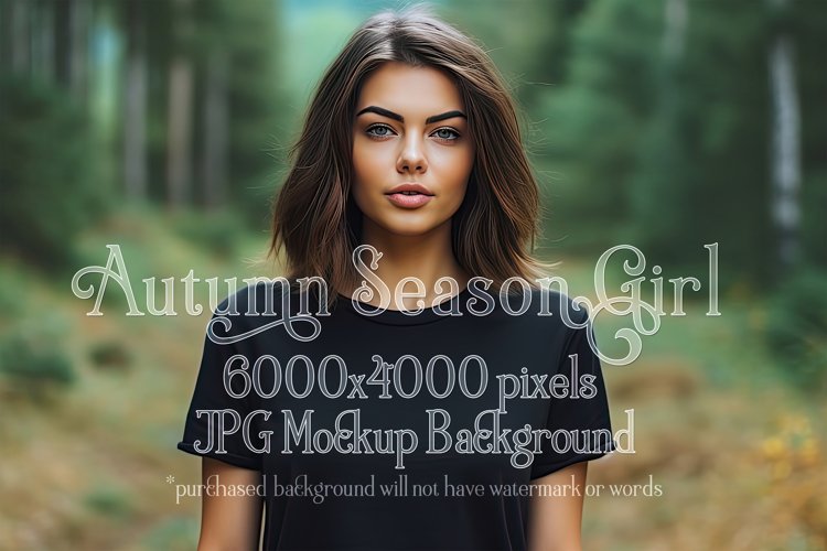 Autumn Girl Background, Autumn Woman Mockup, T Shirt, d2