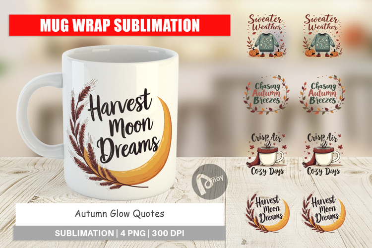 Mug Wrap Autumn Glow Quotes
