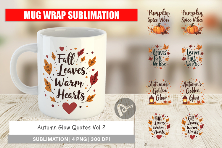 Mug Wrap Autumn Glow Quotes