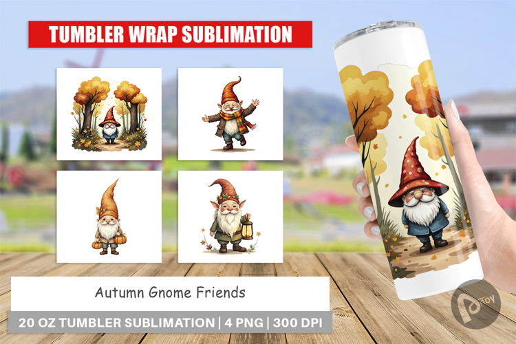 Tumbler Autumn Gnome Friends
