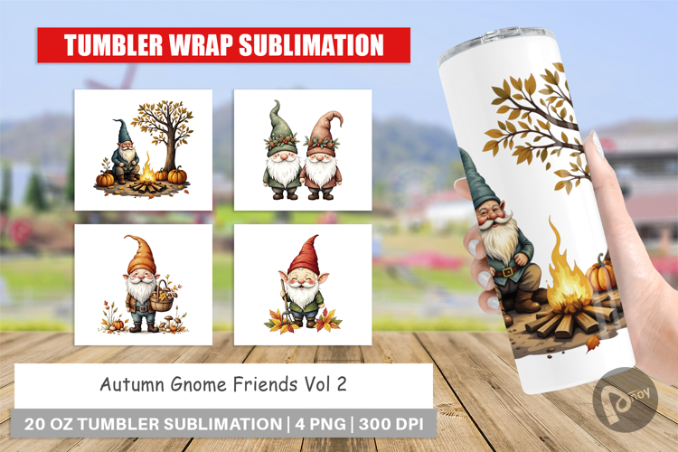 Tumbler Autumn Gnome Friends