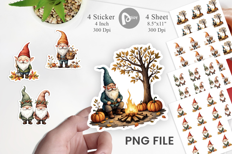 Autumn Gnome Friends Sticker