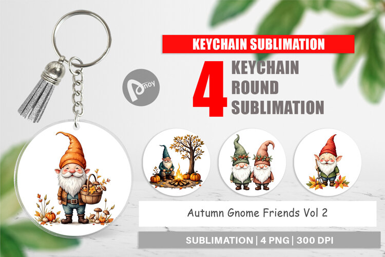 Keychain Autumn Gnome Friends example image 1