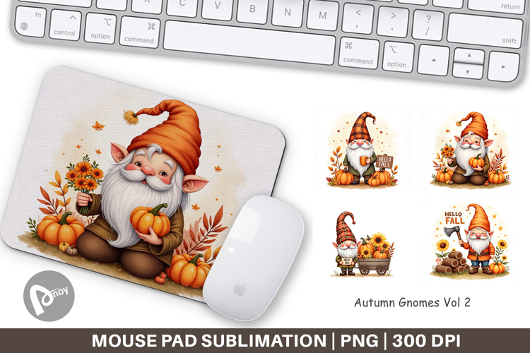 Autumn Gnomes Mouse Pad