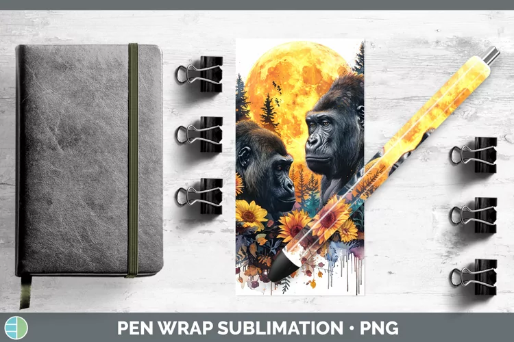 Autumn Gorilla Pen Wrap Sublimation Epoxy Pen Designs