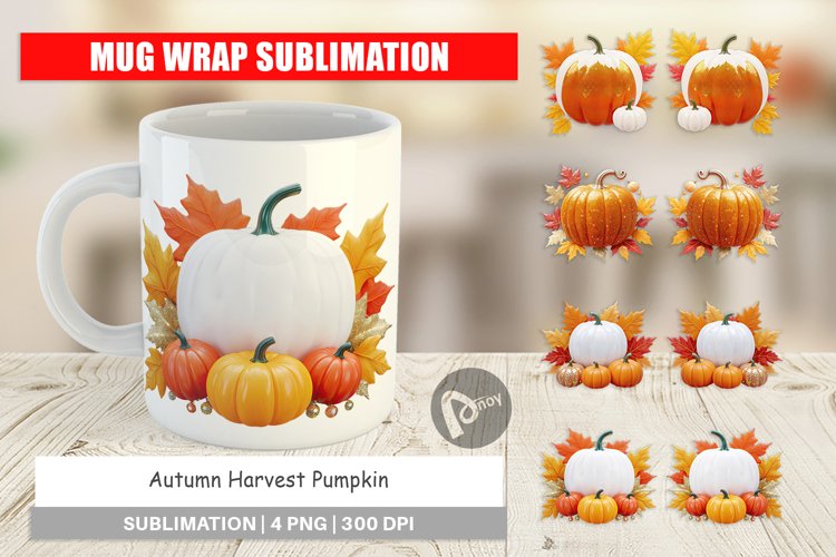 Mug Wrap Design Harvest Pumpkin example image 1