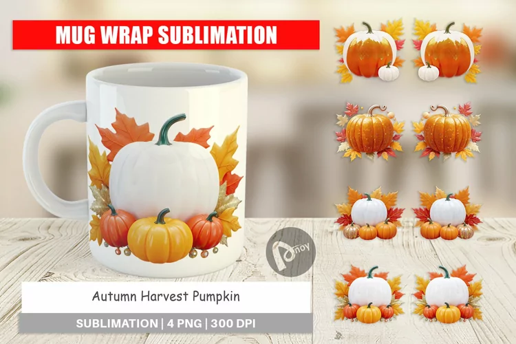 Mug Wrap Design Harvest Pumpkin