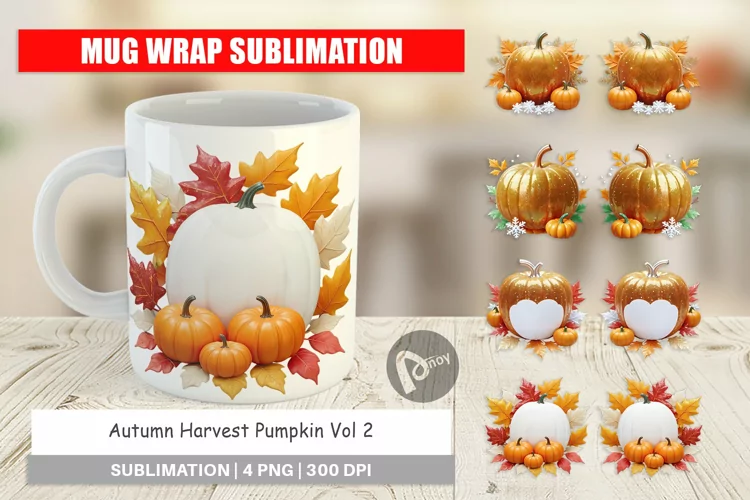 Mug Wrap Design Harvest Pumpkin