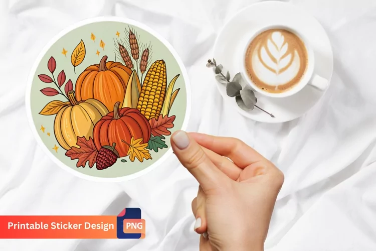 Autumn Harvest Stickers, Harvest Pumpkin Stickers