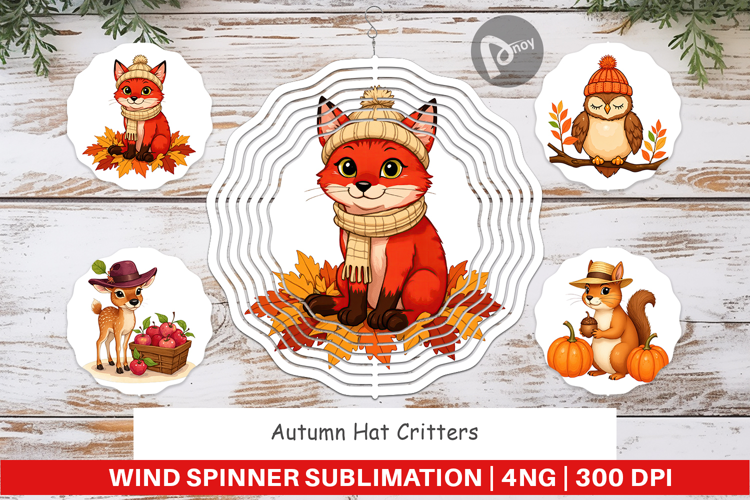 Wind Spinner Autumn Hat Critters