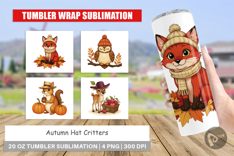 Tumbler Autumn Hat Critters