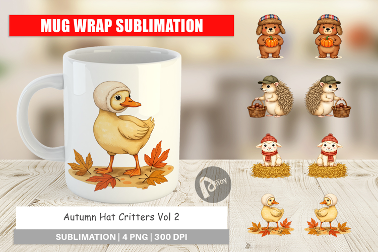 Mug Wrap Autumn Hat Critters
