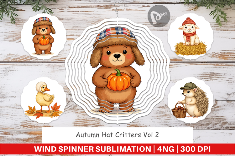 Wind Spinner Autumn Hat Critters