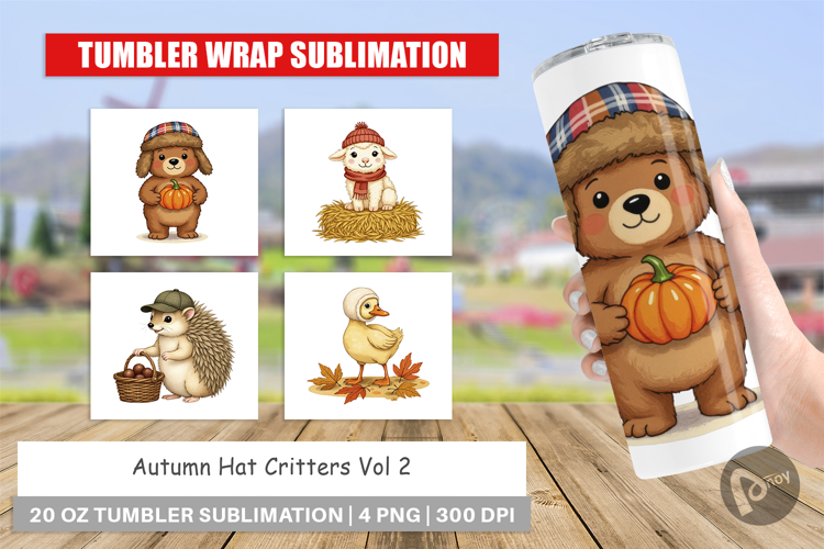 Tumbler Autumn Hat Critters