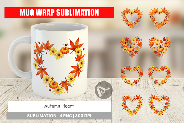 Autumn Heart Mug Wrap
