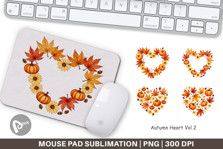 Autumn Heart Mouse Pad