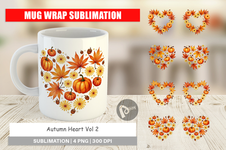 Autumn Heart Mug Wrap
