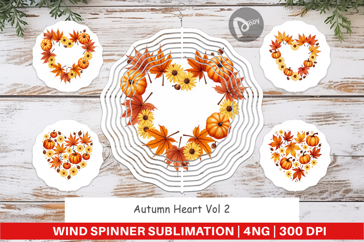 Autumn Heart Wind Spinner