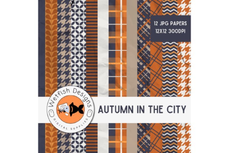 Autumn in the City Pattern Print Papers example image 1