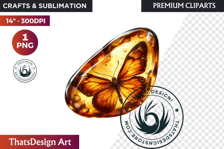Autumn Butterfly Clipart: Moody Dark Floral Jewels PNG