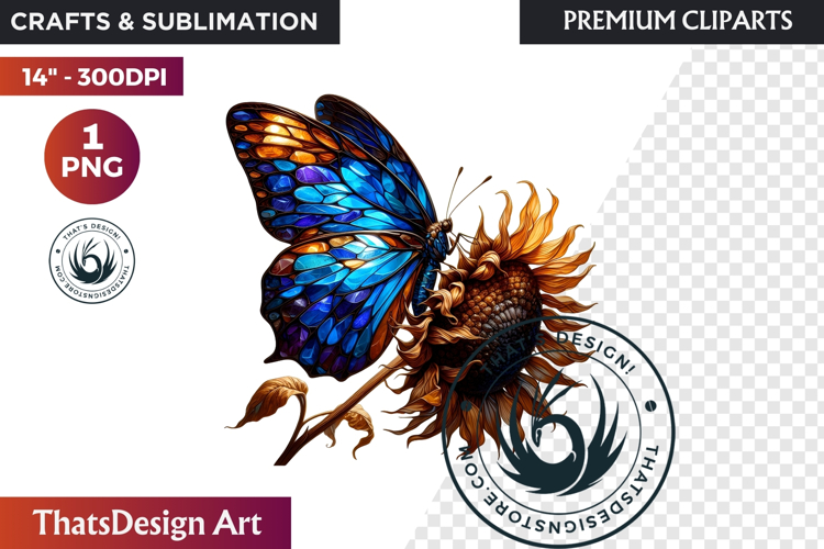 Autumn Butterfly Clipart: Moody Dark Floral Jewels PNG