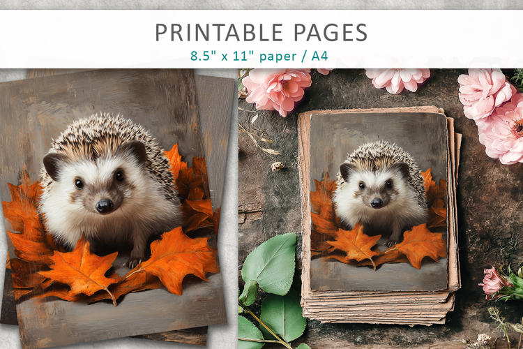 fall junk journal, forest animals