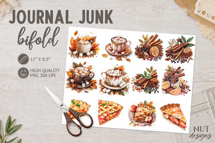 Cozy Autumn Journal Bifold pumpkin spice drinks, hot cocoa
