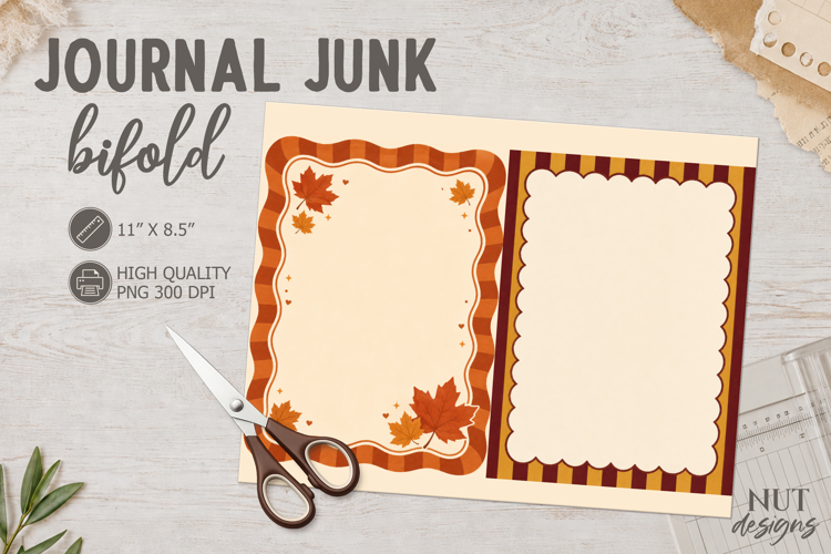 Autumn Journal Frames Bifold cozy fall border scrapbook