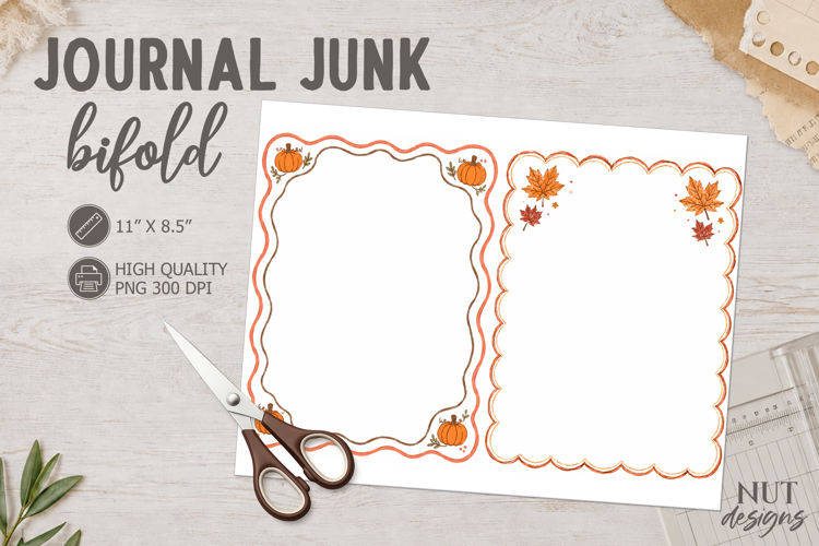 Autumn Journal Frames Bifold cozy fall border scrapbook