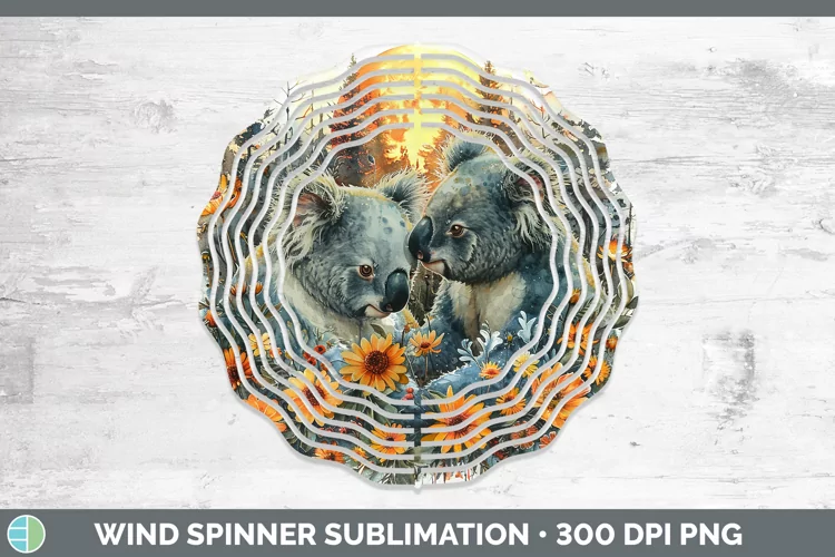 Autumn Koala Wind Spinner Sublimation Spinner Designs